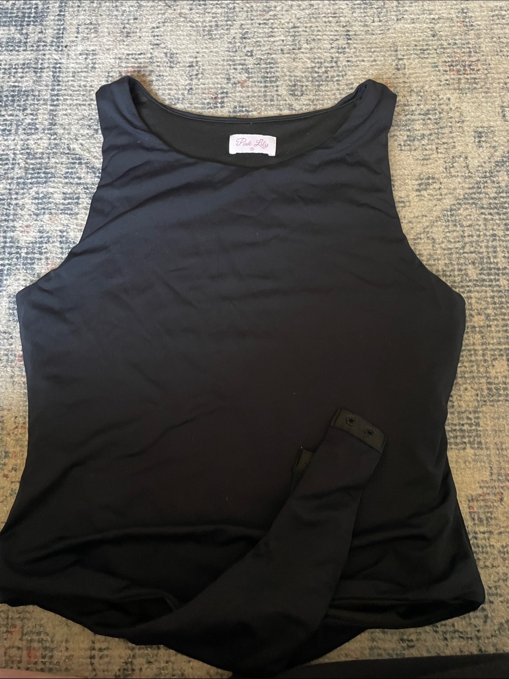 Pink Lily Black Sleeveless Bodysuit